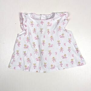 Kissy Kissy Top Girls Sz 18-24m White Ballerina Pima Soft